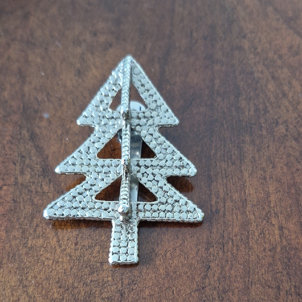 Neiman Marcus Silver Textured Tree Brooch